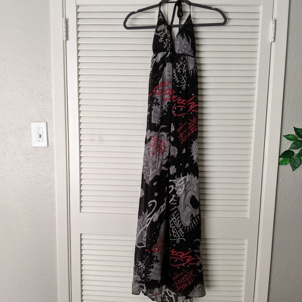 Ed Hardy Halter Printed Maxi Dress